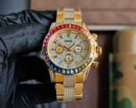 目を引く rolex サブマリーナ ー偽物 防水 ダイヤモン飾り スチールバンド 夜光うで時計 魅力的 3色可選 ゴールド