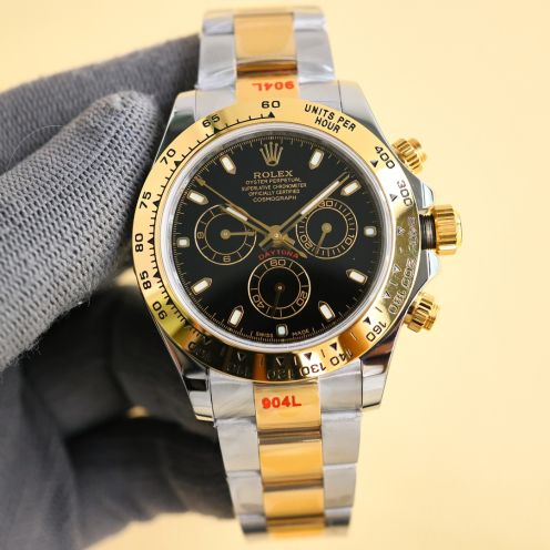 お買い得品 rolex コスモ グラフ デイトナ 定価偽物 夜光 防水 うで時計 スチールバンド 18Kゴールド ブラック