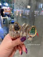 華やかな雰囲気 ブルガリ 腕時計 蛇スーパーコピー セルペンティ Serpenti 蛇かたち ブレスレット ダイヤ 多色可選