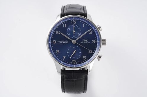 iwc 爆買い ポルトギーゼ オーバーホールコピー うで時計 型番IW371615 シルバーケース ブルー