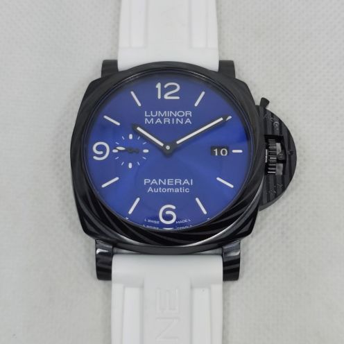 PANERAI LUMINORシミキールパックコピー 白いバンド 腕時計 本革 ファッション 文字盤 夜光 PAM01664 ブルー