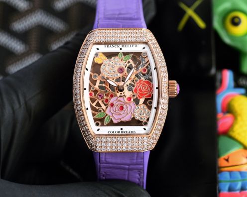 franck muller ヴァン ガード偽物 ウォッチ 腕時計 防水 シンプル  V32 ダイヤ飾り 2色可選