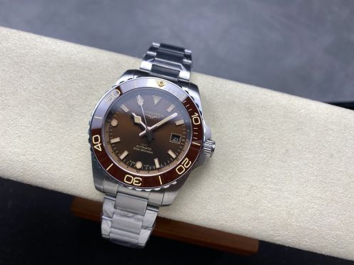 ロンジン 腕時計スーパーコピー ウォッチ 防水 GMT シンプル メンズ スチールバンド ブラウン文字盤