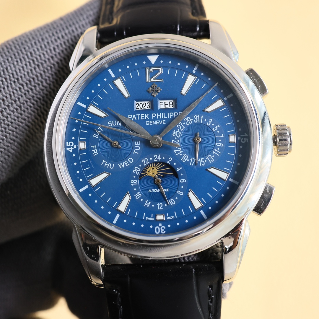 最新の2024年 パテック patek 時計Ｎ級品 グランドコンプリケーション ステンレススチー シルバーケース ブルー_1