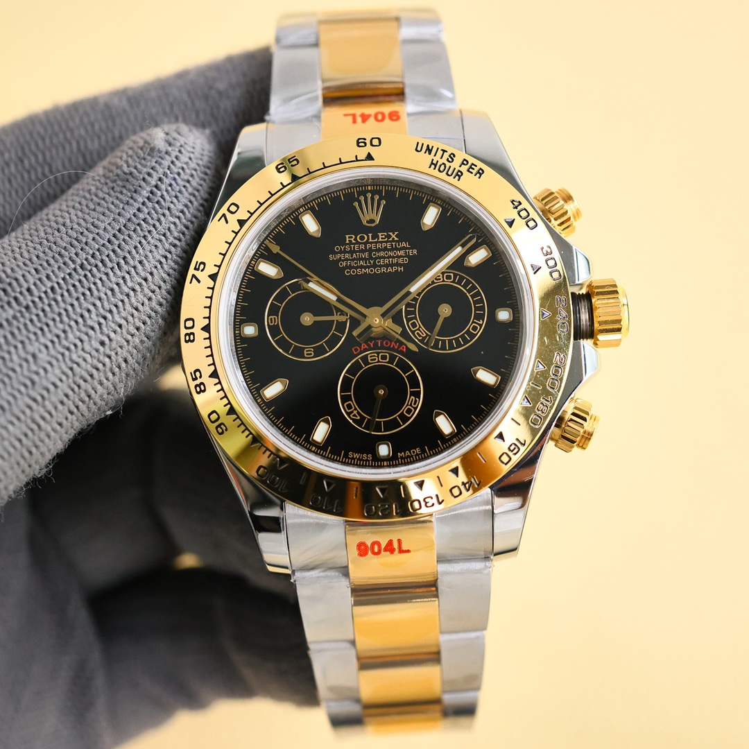 お買い得品 rolex コスモ グラフ デイトナ 定価偽物 夜光 防水 うで時計 スチールバンド 18Kゴールド ブラック_2