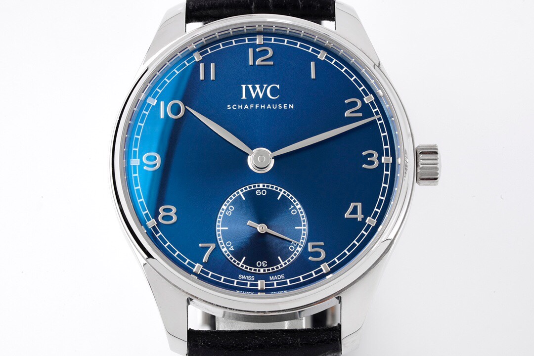 IWC ポルトギーゼ クロノ グラフ クラシックコピーうで時計 文字盤 防水 革バンド シルバーケース ブルー_3