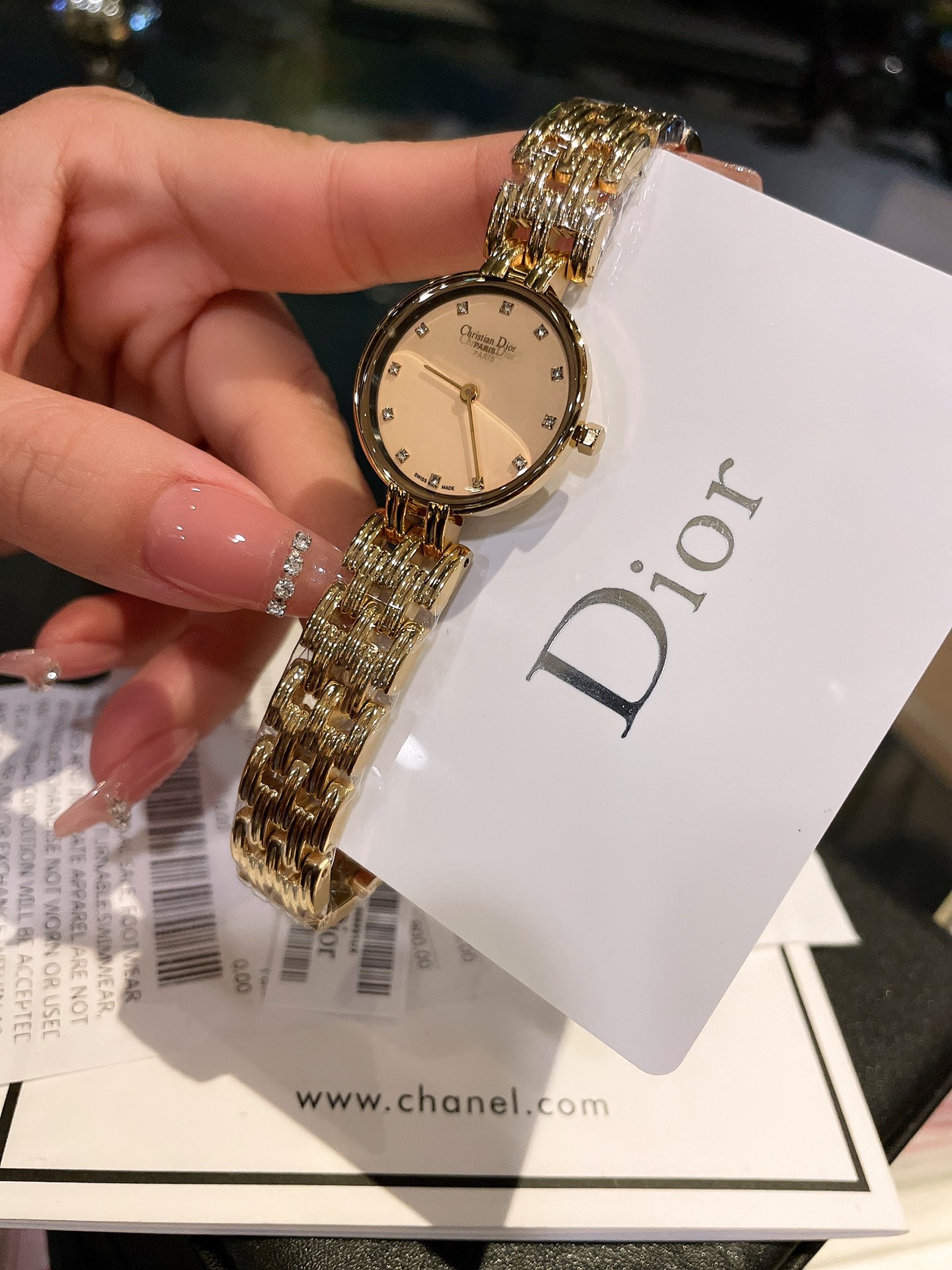 レディース dior 時計コピー クリスティアン うで時計 女性 スチールバンド セレクション シンプル イエロー_3