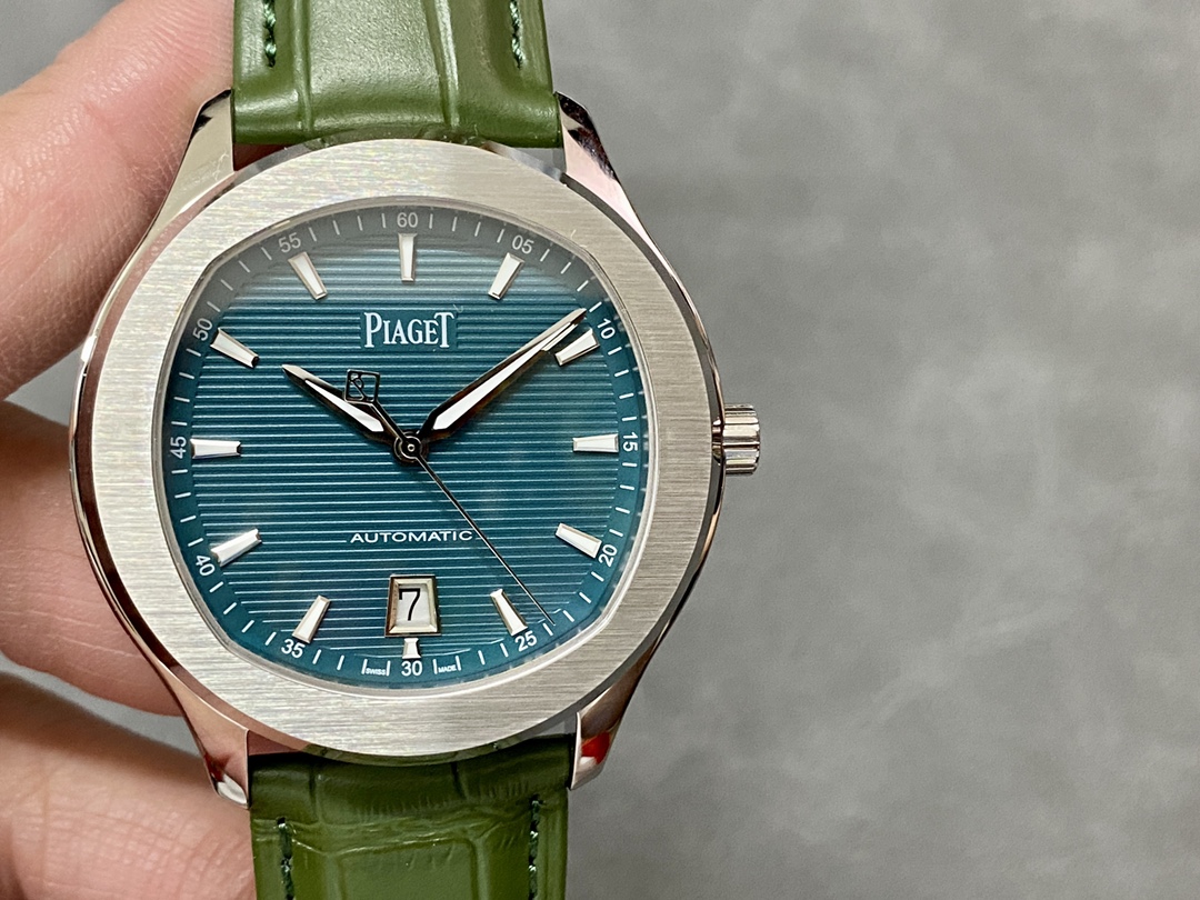 超激得の新品 Piaget PoloS ピアジェ ポロ デイト偽物 うで時計 本革 シンプル グリーン_2