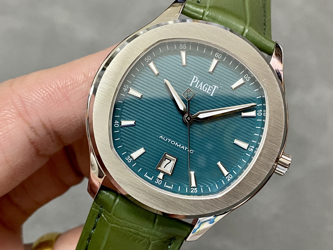 超激得の新品 Piaget PoloS ピアジェ ポロ デイト偽物 うで時計 本革 シンプル グリーン_4