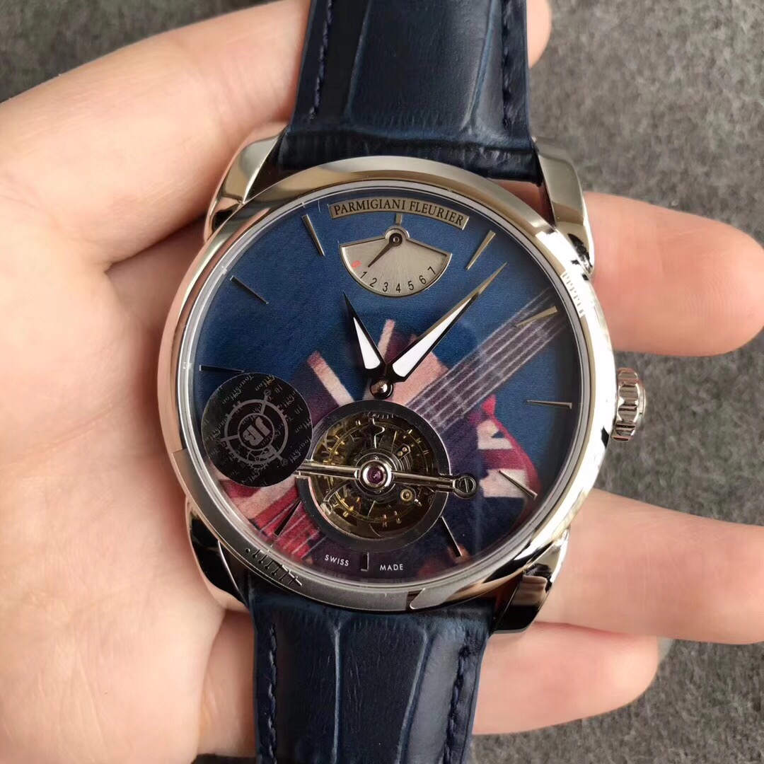 目を引く存在感 PARMIGIANI パルミジャーノ おすすめ偽物 腕時計 トゥールビヨン イタリア革 PFS251 ブルー_1