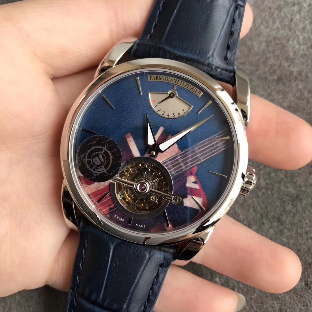 目を引く存在感 PARMIGIANI パルミジャーノ おすすめ偽物 腕時計 トゥールビヨン イタリア革 PFS251 ブルー_2