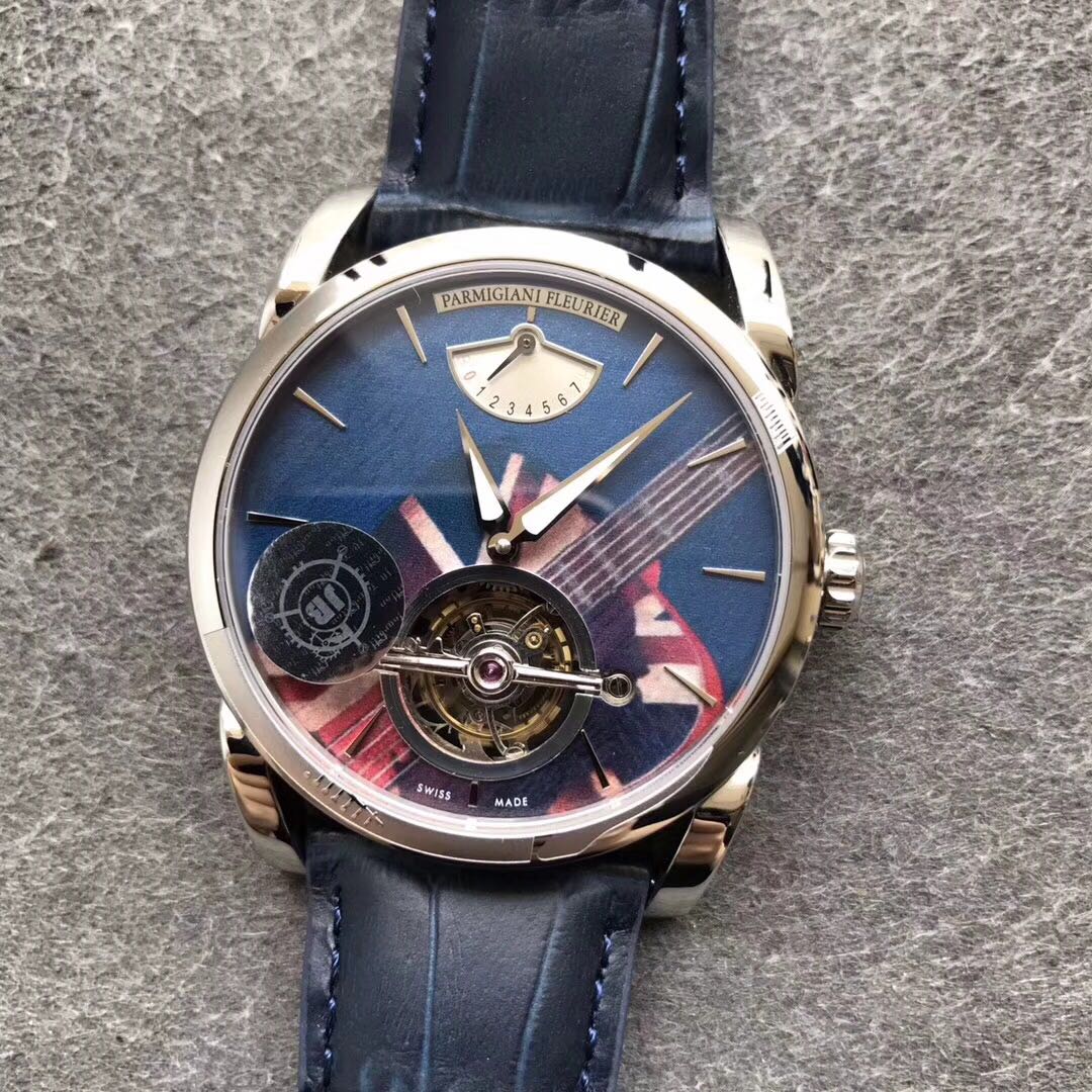 目を引く存在感 PARMIGIANI パルミジャーノ おすすめ偽物 腕時計 トゥールビヨン イタリア革 PFS251 ブルー_6