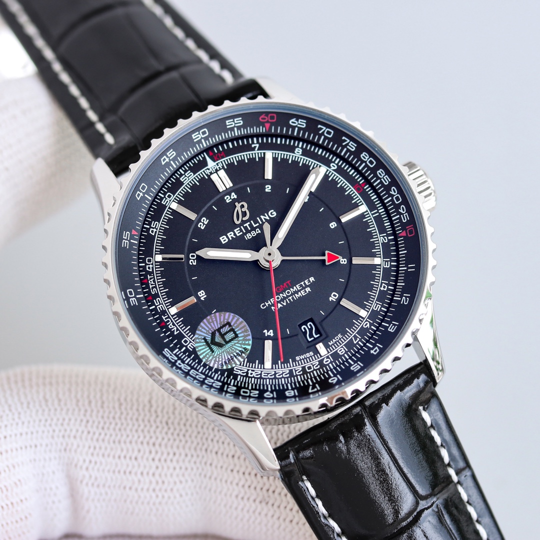 Navitimer ブライトリング ナビタイマー 金偽物 男性 シンプル 防水 腕時計 牛革 レザー 2色可選_2