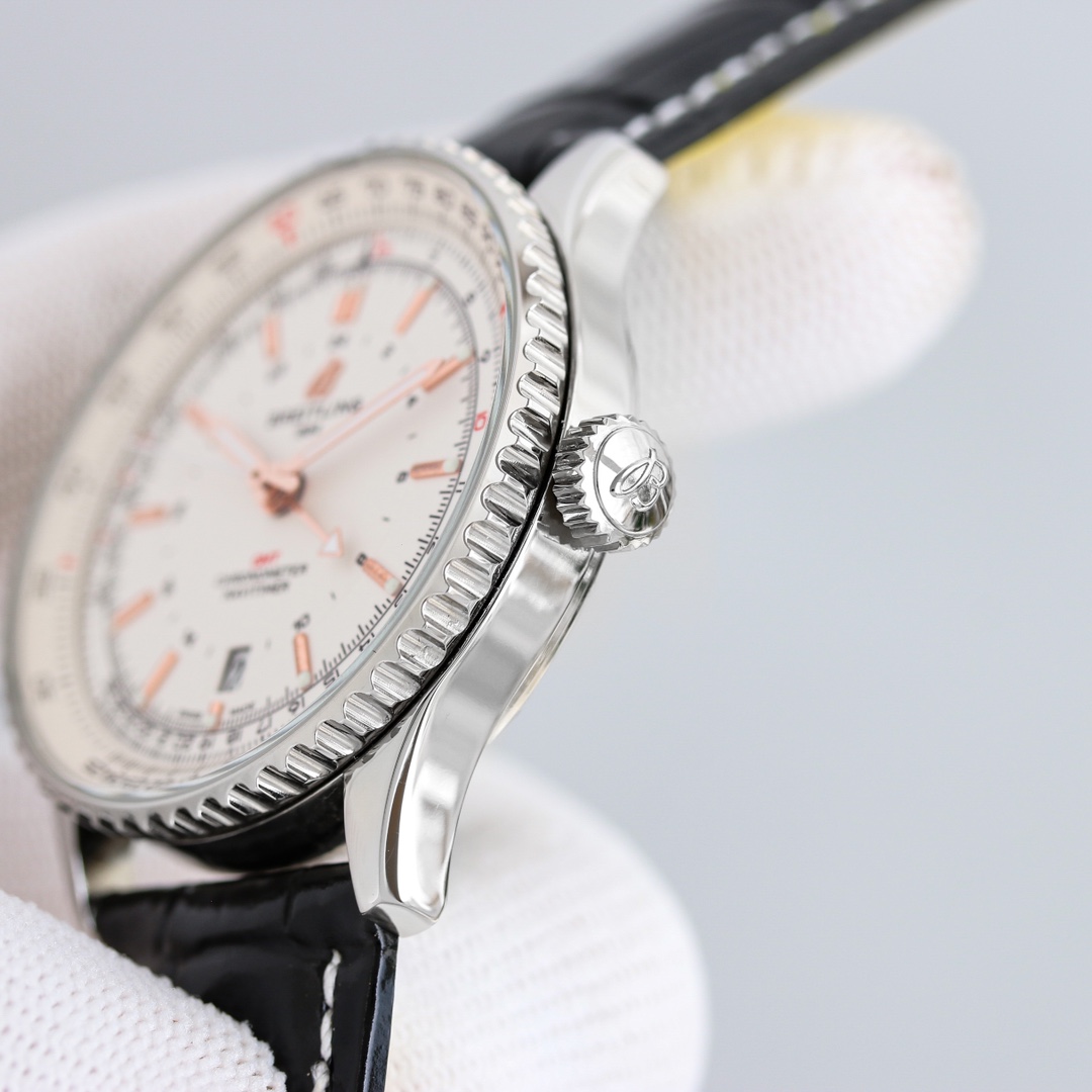 Navitimer ブライトリング ナビタイマー 金偽物 男性 シンプル 防水 腕時計 牛革 レザー 2色可選_7