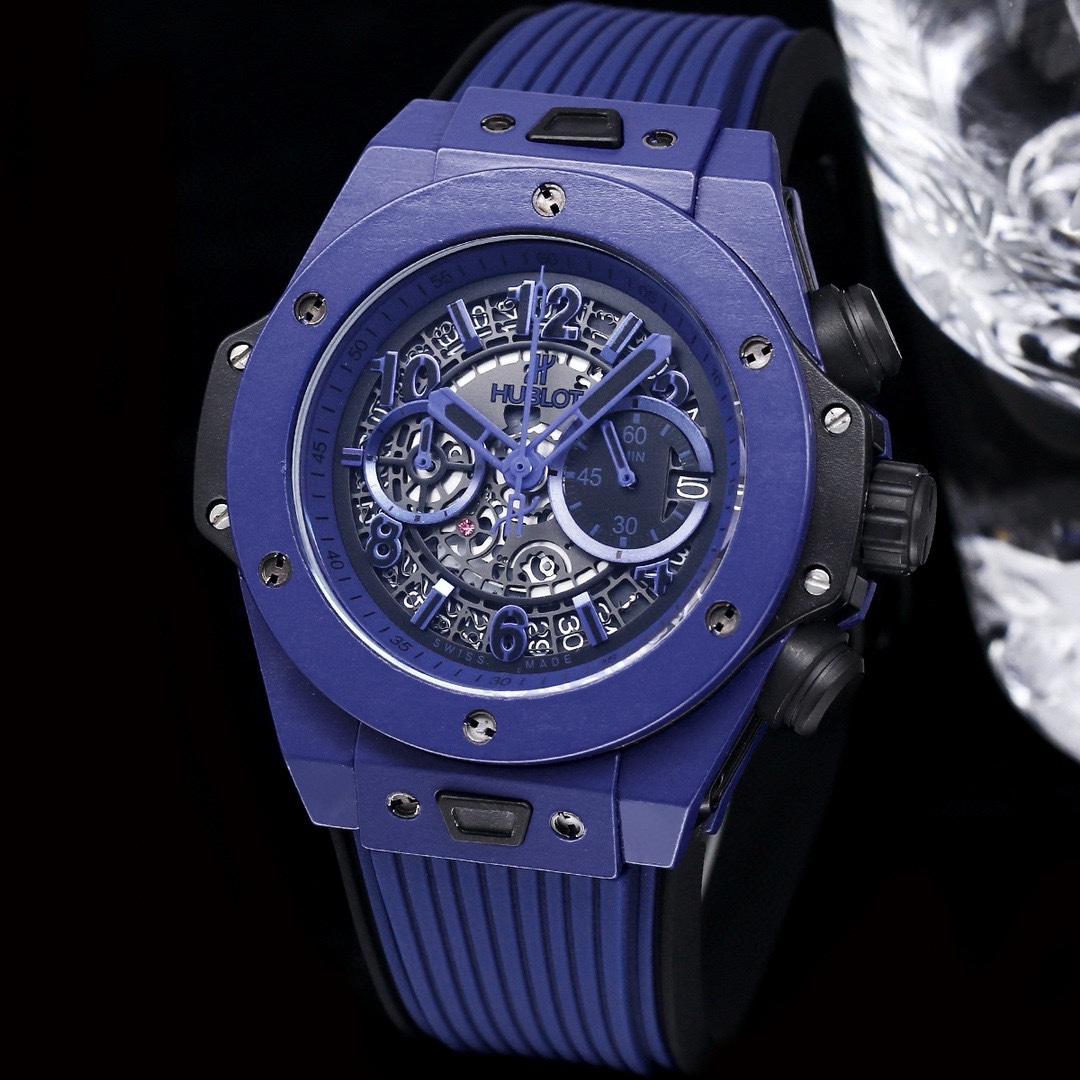 最新の2024年 hublot ビッグバン キング偽物 防水 腕時計 炭素繊維 ゴムバンド カラフル 多色可選_3