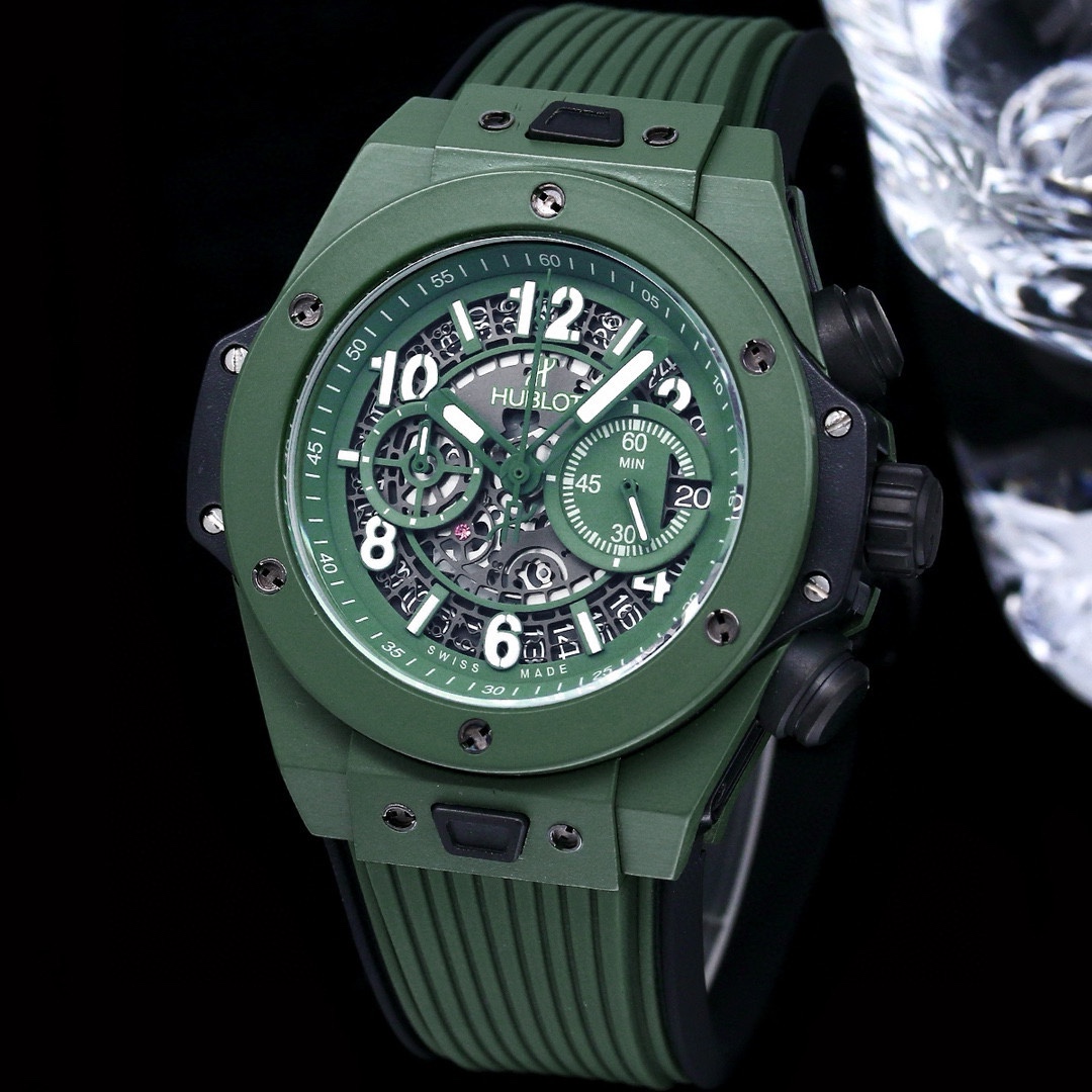 最新の2024年 hublot ビッグバン キング偽物 防水 腕時計 炭素繊維 ゴムバンド カラフル 多色可選_5