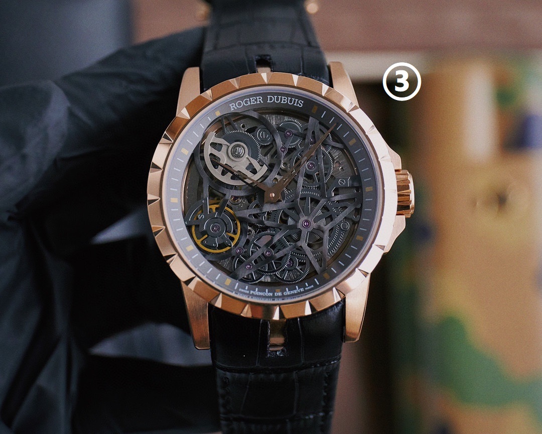 人気 ロジェ デュブイ エクスカリバー 46スーパーコピー 腕時計 Excalibur 46 Tourbillon 防水 ブラウン_3