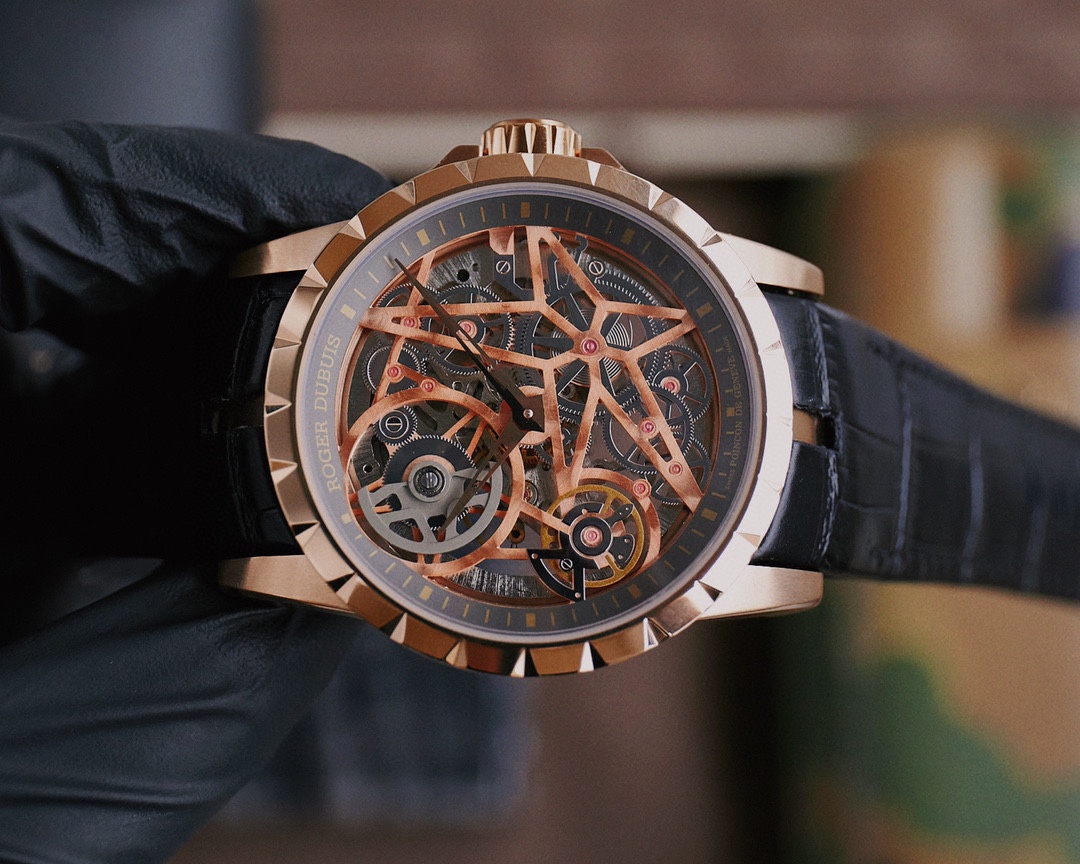 人気 ロジェ デュブイ エクスカリバー 46スーパーコピー 腕時計 Excalibur 46 Tourbillon 防水 ブラウン_6