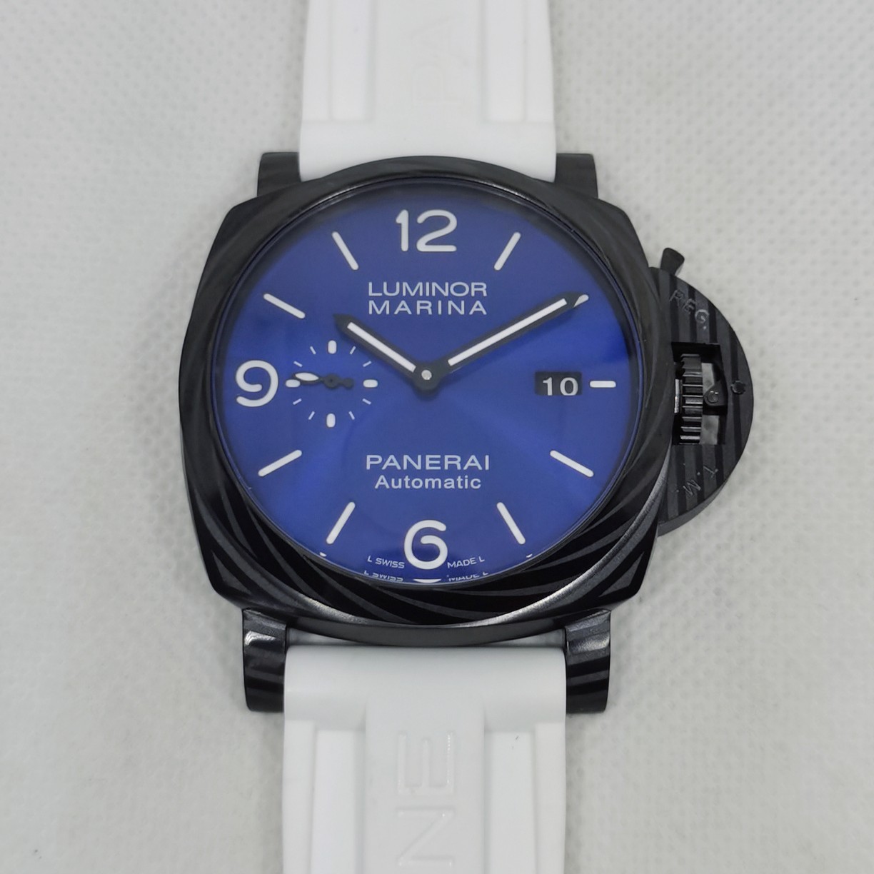 PANERAI LUMINORシミキールパックコピー 白いバンド 腕時計 本革 ファッション 文字盤 夜光 PAM01664 ブルー_1