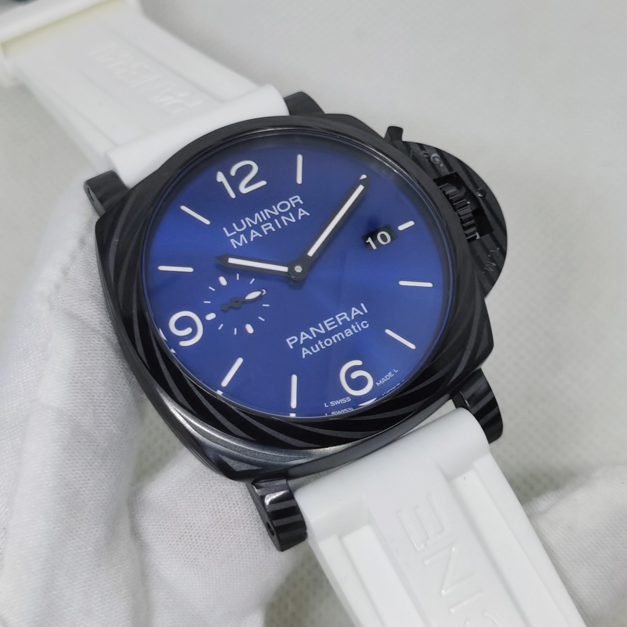 PANERAI LUMINORシミキールパックコピー 白いバンド 腕時計 本革 ファッション 文字盤 夜光 PAM01664 ブルー_3