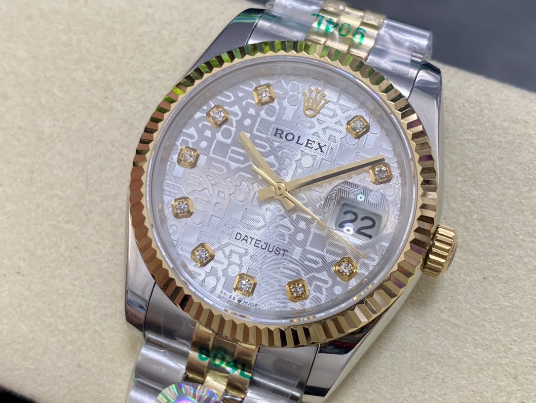 オンライン限定 rolex デイトジャスト偽物 腕時計 ウォッチ 防水 レディース ダイヤ飾り ホワイト_3