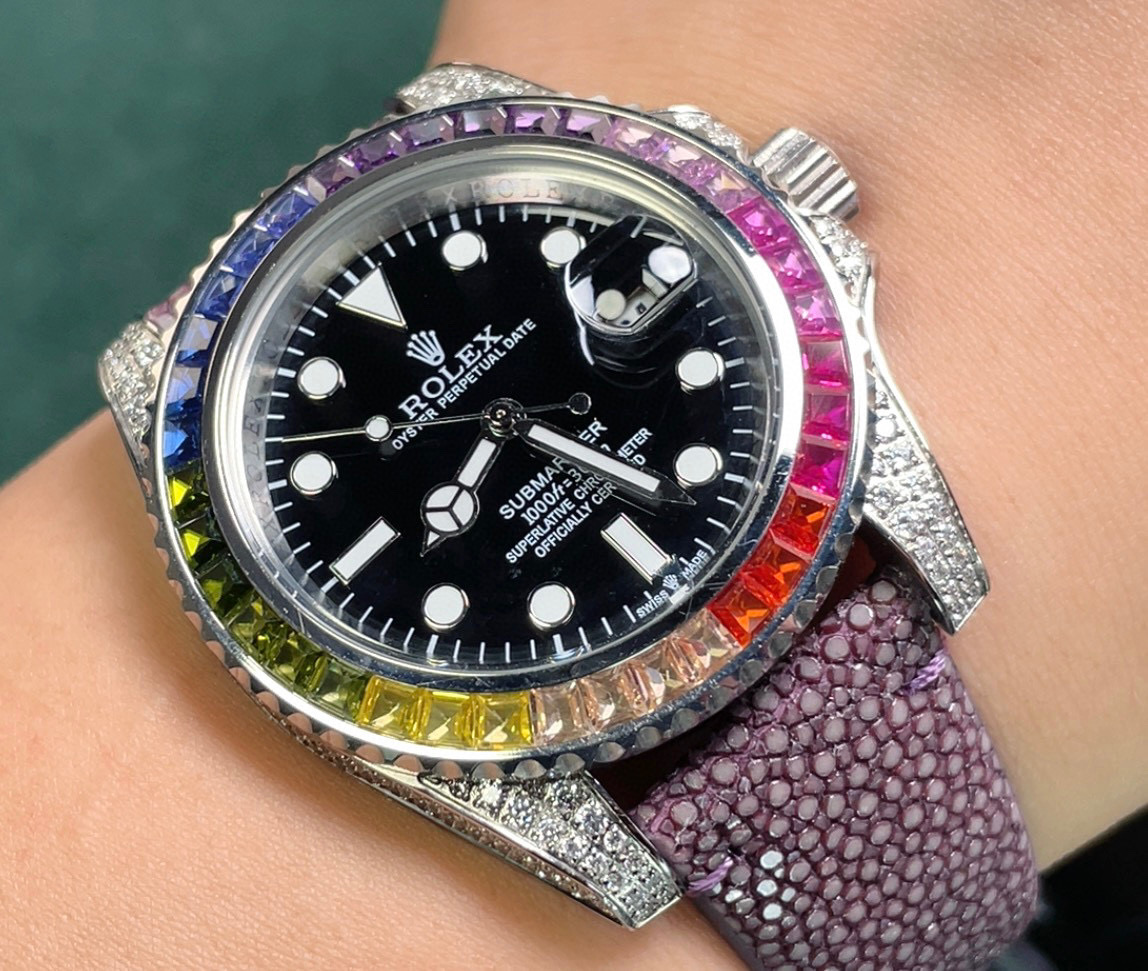 大人気でお買い得な rolex サブマリーナ ー偽物 薄い ウォッチ 腕時計 ダイヤモンド飾り ブラック_2