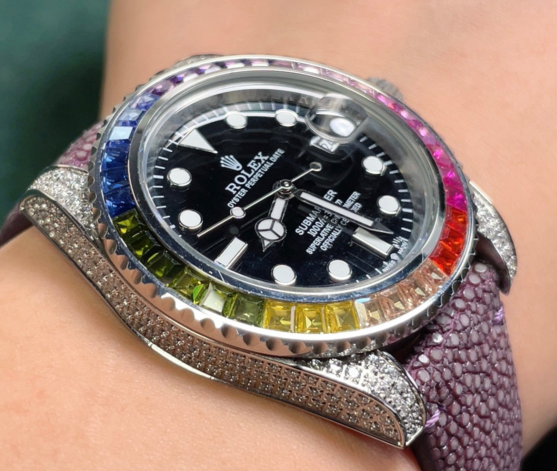 大人気でお買い得な rolex サブマリーナ ー偽物 薄い ウォッチ 腕時計 ダイヤモンド飾り ブラック_3