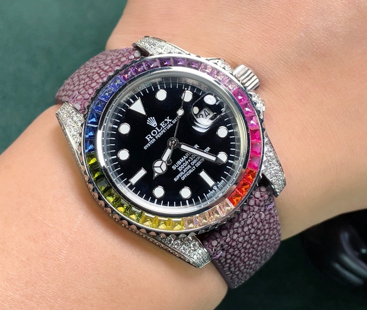 大人気でお買い得な rolex サブマリーナ ー偽物 薄い ウォッチ 腕時計 ダイヤモンド飾り ブラック_8