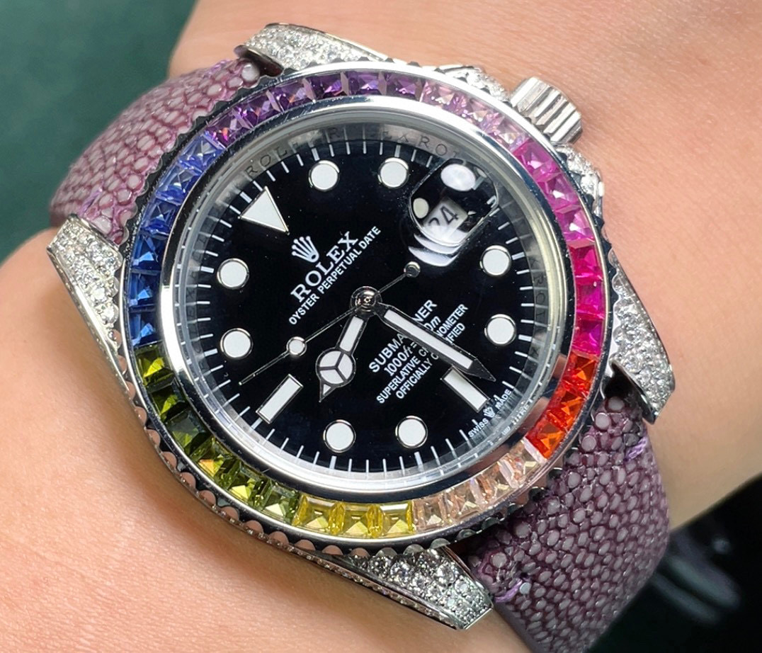 大人気でお買い得な rolex サブマリーナ ー偽物 薄い ウォッチ 腕時計 ダイヤモンド飾り ブラック_9