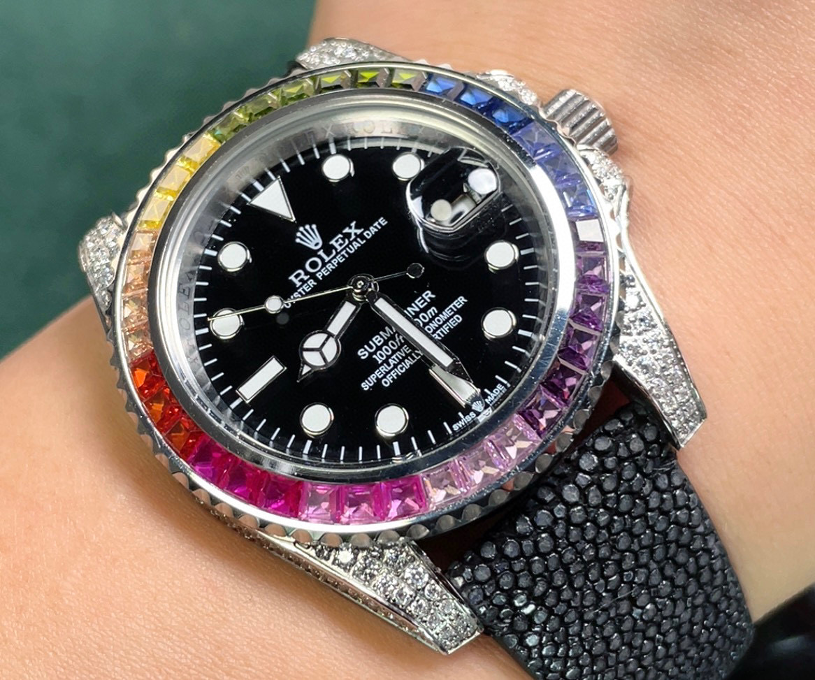 魅力的なスタイル ROLEX サブマリーナ ー 5513激安通販 薄い ウォッチ 腕時計 ダイヤモンド飾り ブラック_2