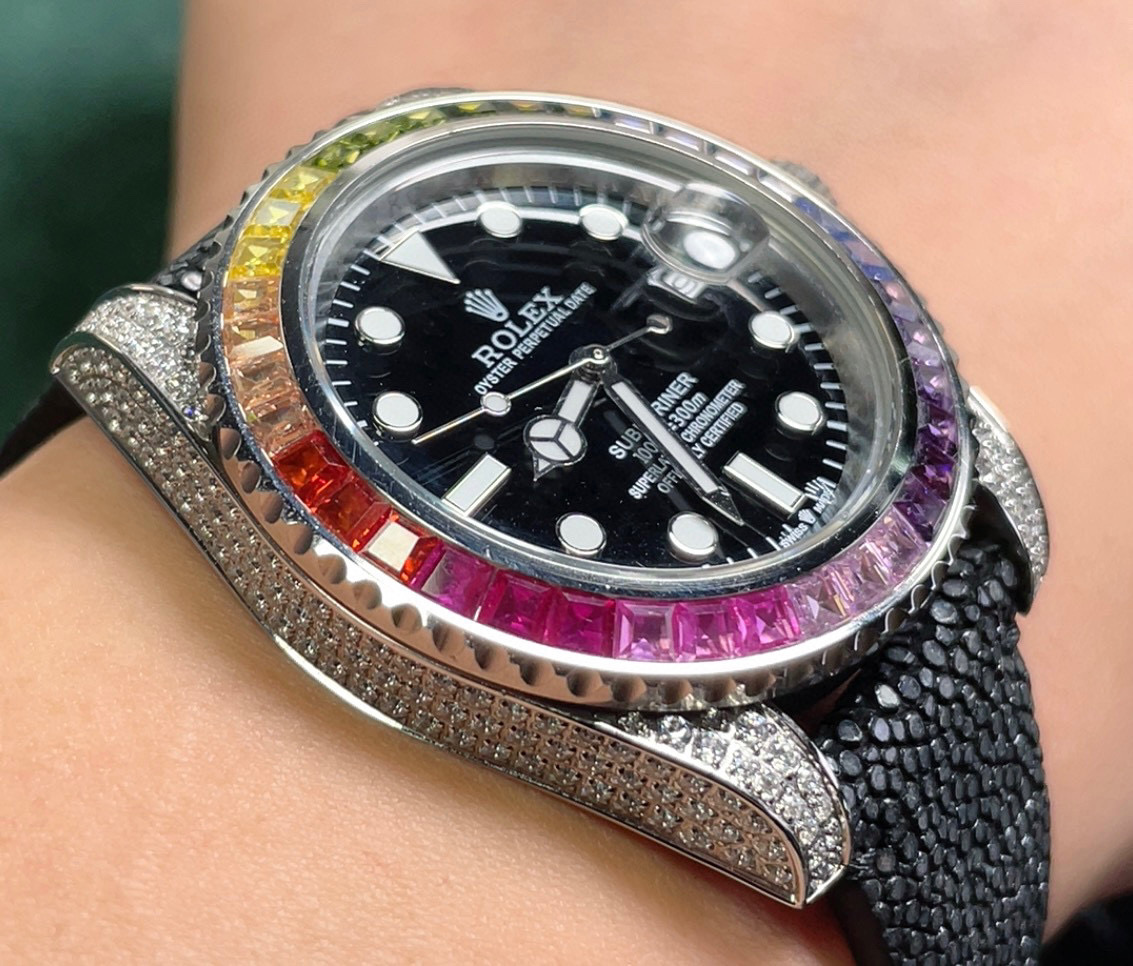 魅力的なスタイル ROLEX サブマリーナ ー 5513激安通販 薄い ウォッチ 腕時計 ダイヤモンド飾り ブラック_3