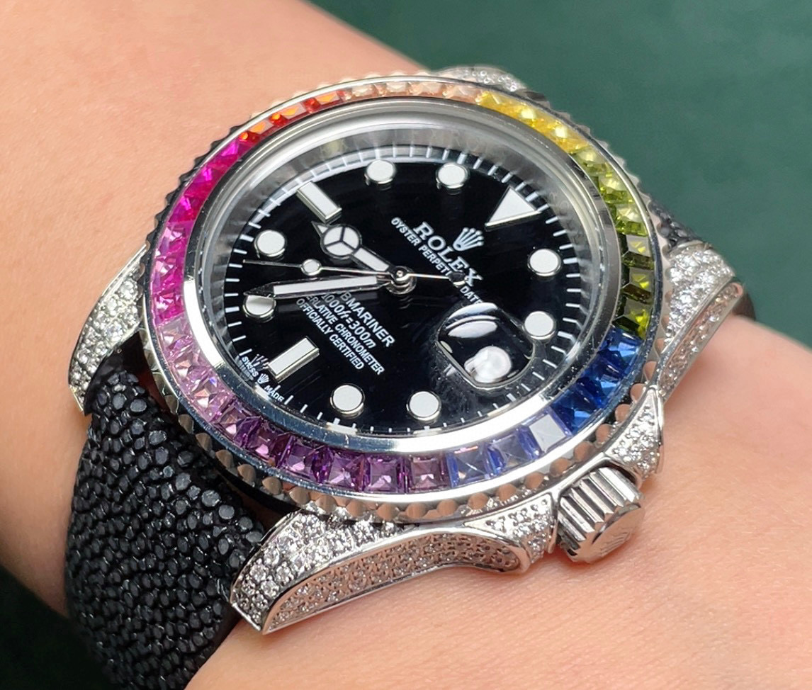 魅力的なスタイル ROLEX サブマリーナ ー 5513激安通販 薄い ウォッチ 腕時計 ダイヤモンド飾り ブラック_4