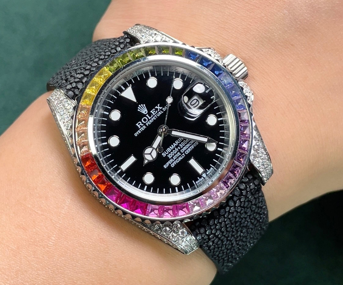 魅力的なスタイル ROLEX サブマリーナ ー 5513激安通販 薄い ウォッチ 腕時計 ダイヤモンド飾り ブラック_7